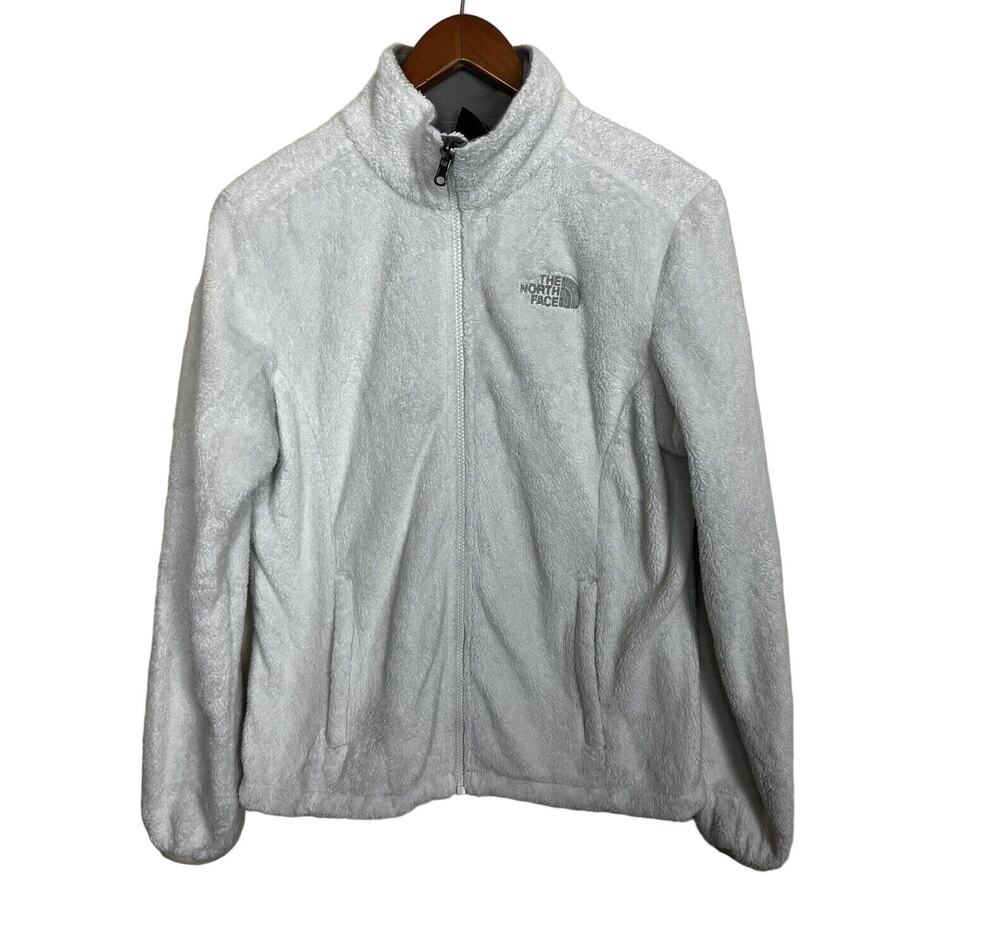 The North Face Osito Women’s Sz Small White Fuzzy Fleece Full Zip Jacket
